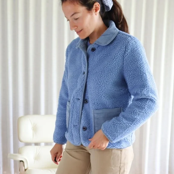 Alex Mill Blue Sherpa Work Jacket Medium - Picture 4 of 12